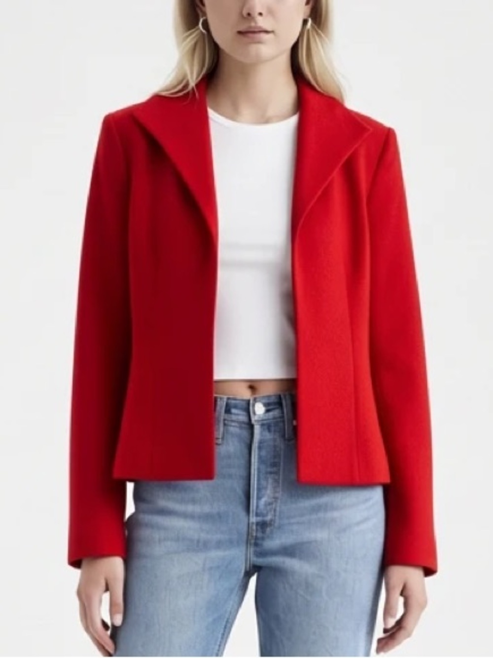 Harve Benard True Vintage1980s Red Wool Blend Blazer